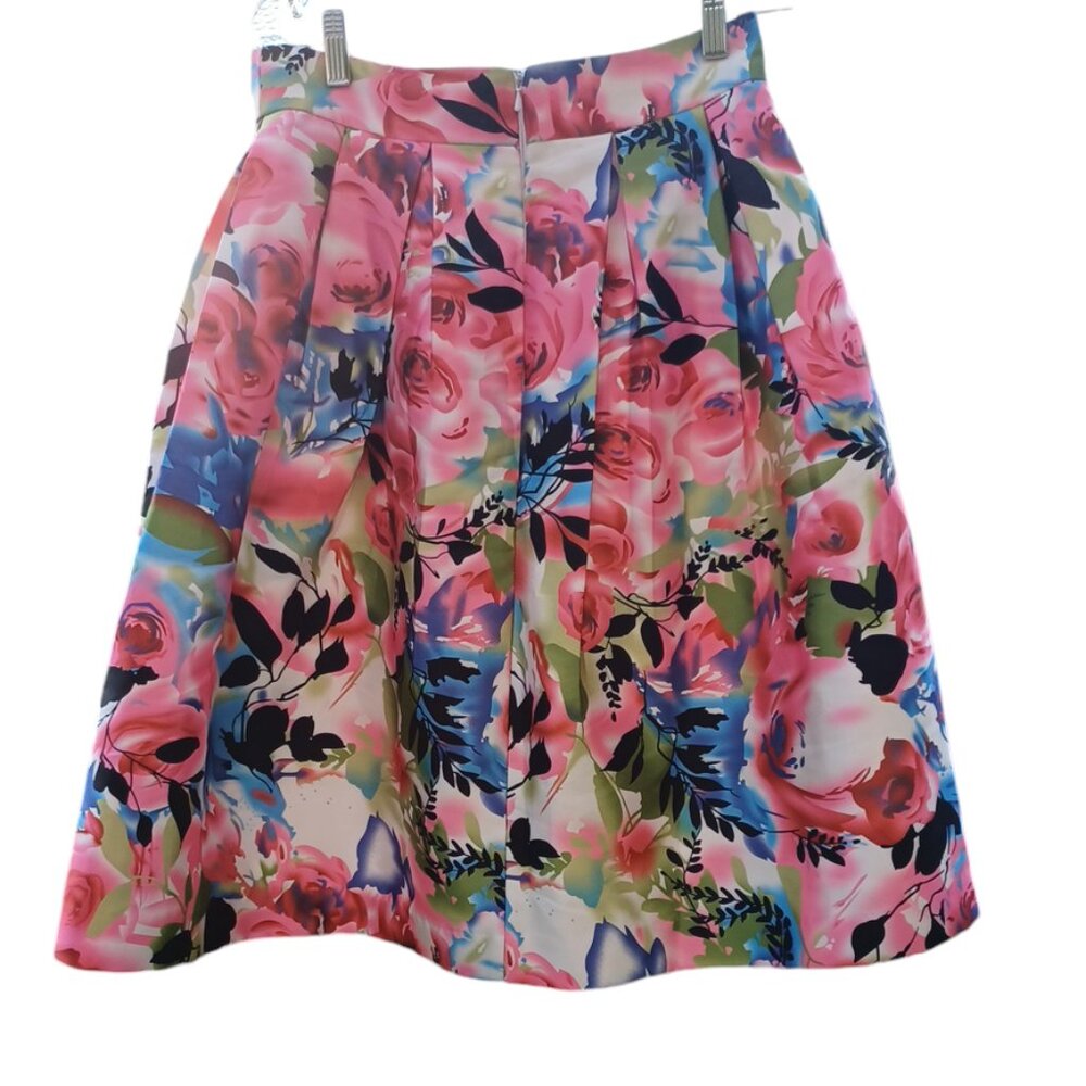 Gracia Medium Floral Colourful Lined Skirt 4444 - Picture 2 of 4